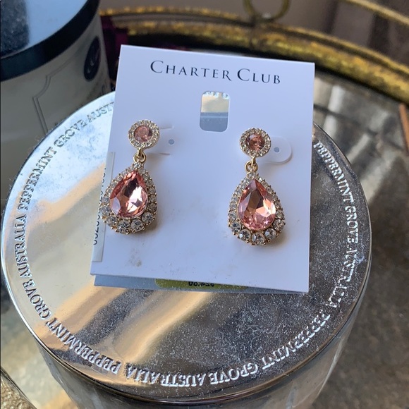 Pink Tear drop earrings - Picture 2 of 5